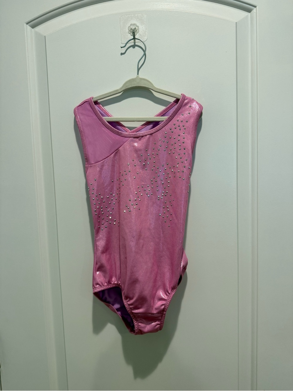 Cat & Jack Metallic Pink Dance Leotard with Rhinestones